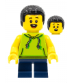 Child - Boy, Lime Hoodie, Dark Blue Short Legs, Black Coiled Hair