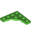 Bright Green Plate, Modified 4 x 4 with 3 x 3 Curved Cutout