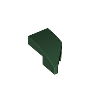 Dark Green Wedge 2 x 1 x 2/3 Left