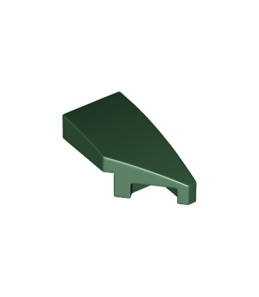 Dark Green Wedge 2 x 1 x 2/3 Right