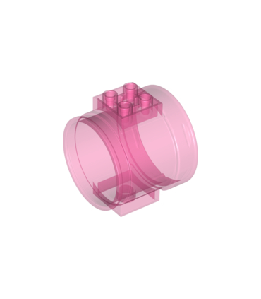 Trans-Dark Pink Cylinder Tube, Straight