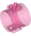 Trans-Dark Pink Cylinder Tube, Straight