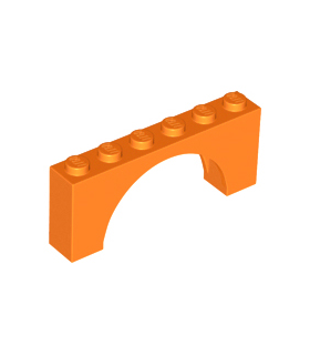 Orange Arch 1 x 6 x 2 - Medium Thick Top without Reinforced Underside