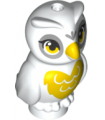White Owl, Elves with Yellow Beak, Light Bluish Gray Face and Yellow Chest Pattern
