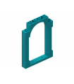 Dark Turquoise Door, Frame 1 x 6 x 7 Arched with Notches and Rounded Pillars
