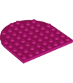 Magenta Plate, Round 8 x 8 Rounded End