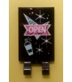 Black Tile, Modified 2 x 3 with 2 Clips with 'OPEN' Sign, Spray Paint Can and Stars Pattern (Sticker) - Set 41351