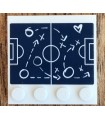 White Tile, Modified 4 x 4 with Studs on Edge with Soccer Plays Diagram Pattern (Sticker) - Set 41330