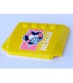 Yellow Wedge 4 x 6 x 2/3 Triple Curved with 'RESCUE', Coral Stripe, Shell and Flotation Ring Pattern (Sticker) - Set 41376