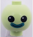 Yellowish Green Brick, Round 2 x 2 Sphere with Stud / Robot Body with Black Eyes and Dark Azure Mouth Pattern