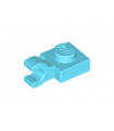Medium Azure Plate, Modified 1 x 1 with Open O Clip (Horizontal Grip)