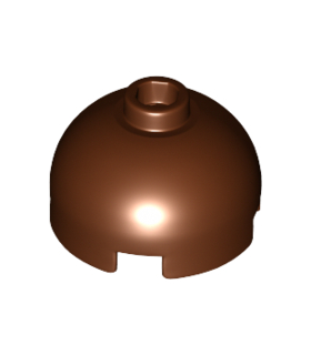 Reddish Brown Brick, Round 2 x 2 Dome Top with Bottom Axle Holder - Hollow Stud