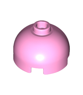 Bright Pink Brick, Round 2 x 2 Dome Top with Bottom Axle Holder - Hollow Stud