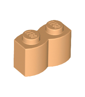 Medium Nougat Brick, Modified 1 x 2 Log