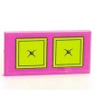 Magenta Tile 2 x 4 with Lime Cushions Pattern (Sticker) - Set 41323