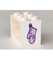 White Container, Cupboard 2 x 3 x 2 - Hollow Studs with Medium Lavender Oven Mitt with Snowflakes Pattern (Sticker) - Set 41323