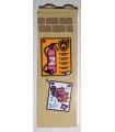 Tan Brick 1 x 2 x 5 with Fire Extinguisher Instructions and Picture of Singing Bird with Microphone Pattern (Sticker)