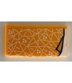 Bright Light Orange Tile 2 x 4 with Bright Light Orange Blanket with White Triangles and Musical Notes Pattern (Sticker)