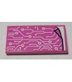 Dark Pink Tile 2 x 4 with Blanket with White Circuitry Pattern (Sticker) - Set 41340