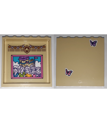 Tan Panel 1 x 6 x 5 with Balls, Shoes, Bag, Umbrella, Hanging Clothes and Keys Pattern on Inside (Sticker) - Set 41340