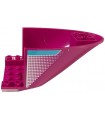 Magenta Aircraft Fuselage Aft Curved Bottom 6 x 10 with Medium Azure Stripe and White Fading Dots Model Right Side (Sticker)