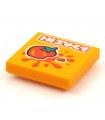 Orange Tile 2 x 2 with Groove with BeatBit Album Cover - Squashed Tomato Pattern