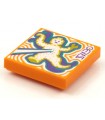 Orange Tile 2 x 2 with Groove with BeatBit Album Cover - Ghost Zapping Pattern