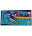 Black Tile 2 x 4 with Girl Surfing and 'TV' Pattern (Sticker) - Set 41317