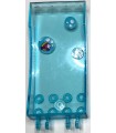 Trans-Light Blue Windscreen 8 x 4 x 2 Curved with Locking Dual 2 Fingers with Fish and Bubbles on  Pattern (Stickers)