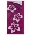 Magenta Tile 2 x 4 with White Flowers Decoration on Magenta Background Pattern (Sticker) - Set 41317