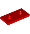 Red Plate, Modified 2 x 4 with 2 Studs (Double Jumper)