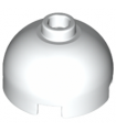 White Brick, Round 2 x 2 Dome Top - Hollow Stud with Bottom Axle Holder x Shape + Orientation