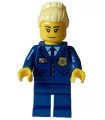 Police - City Chief Female, Dark Blue Jacket and Legs, Bright Light Yellow Hair, Smile