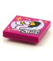 Magenta Tile 2 x 2 with Groove with BeatBit Album Cover - Sleeper Clutching Pillow with Moon and Stars Pattern