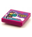 Magenta Tile 2 x 2 with Groove with BeatBit Album Cover - Bagpiper Pattern