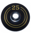 Black Dish 2 x 2 Inverted (Radar) with Gold Circles and Number 25 Pattern
