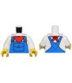 White Torso Blue Overalls, Pocket, Gold Buckles, and Red Bandana Pattern / White Arms / Yellow Hands