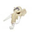 Tan Minifigure, Headgear Mask Mammoth with White Rubber Tusks and Trunk with Medium Lavender Sinew Patches on Forehead Pattern