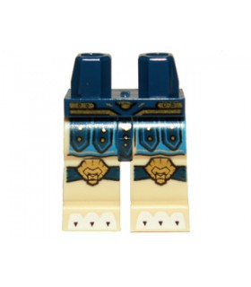 Dark Blue Hips and Tan Legs with Blue Loincloth, Gold Knee Pads and Belt and White Claws Pattern