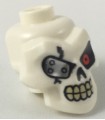 White Minifigure, Head, Modified Skull with Red Left Eye and Silver Eye Patch Pattern