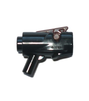 Black Minifigure, Weapon Gun, Mini Blaster / Shooter with Reddish Brown Trigger (15391 / 15392)