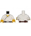 White Torso SW Wrap-Around Tunic and Utility Belt on Front and Back Pattern / White Arms / Yellow Hands