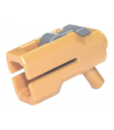 Pearl Gold Minifigure, Weapon Bazooka, Mini Blaster / Shooter with Dark Bluish Gray Trigger (69767 / 69755)