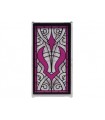 Trans-Clear Glass for Window 1 x 4 x 6 with Stained Glass Window with Magenta Curved Shadow Symbol Pattern (Sticker)