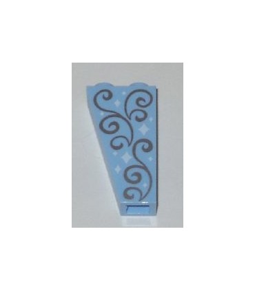 Bright Light Blue Slope, Inverted 75 2 x 1 x 3 with Stars and Swirls Pattern on Both Sides