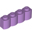 Medium Lavender Brick, Modified 1 x 4 with Log Profile