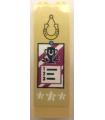 Tan Brick 1 x 2 x 5 with Gold Horseshoe, White Stars and Magenta Results Poster with Black Trophy and Numbers Pattern (Sticker)