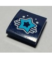 Dark Blue Slope, Curved 2 x 2 x 2/3 with Medium Azure Star with Cutout, White Little Stars Pattern (Sticker)