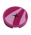 Dark Pink Tile, Round 2 x 2 with Bottom Stud Holder with Dark Pink Cushion and Black Button Pattern (Sticker) - Set 41444