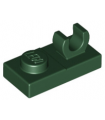 Dark Green Plate, Modified 1 x 2 with Open O Clip on Top